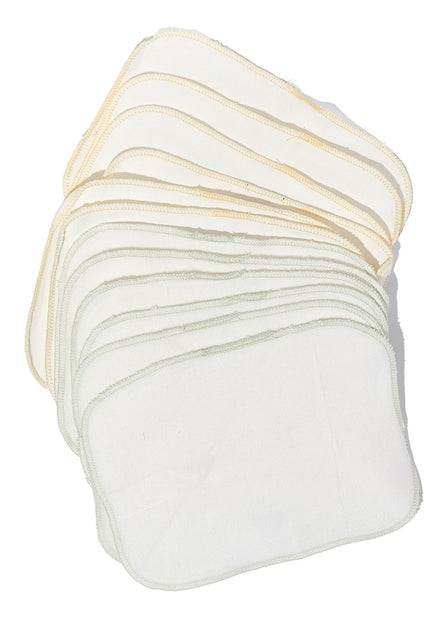 Organic Brushed Cotton Wash Cloth Pack of 12